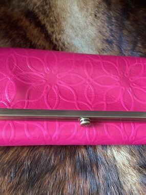 Beautiful Hot Pink Floral Embossed Design Leather HOBO Wallet 🌺🦋🌺